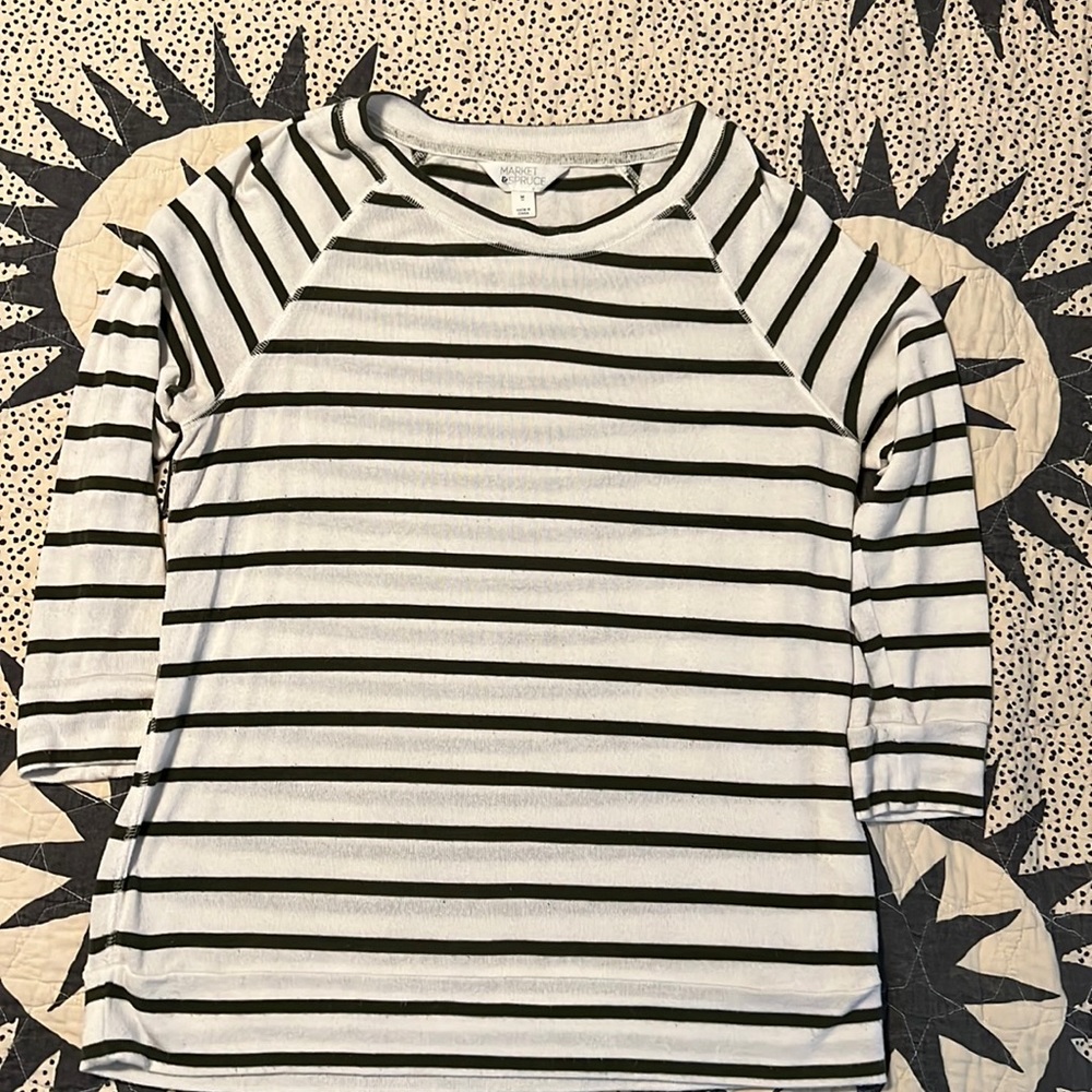 Market & Spruce Arnold Three Quarter Sleeve Raglan Knit Top
M | White